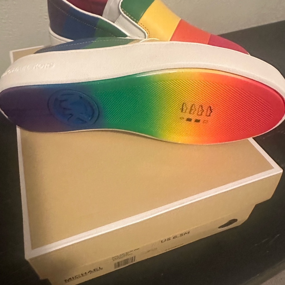 Michael Kors leather Pride slip on sneakers